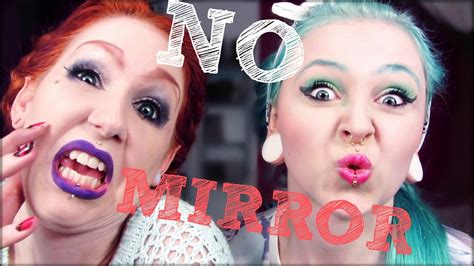 sarah sorceress|No Mirror MakeUp Challenge feat. Sarah Sorceress .